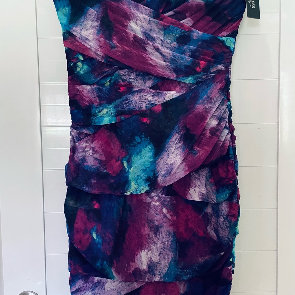 Guess Vibrant Purple and Blue Mini Dress